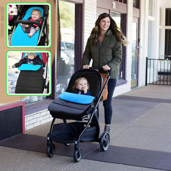 Chancelière poussette bébé- noir/bleu