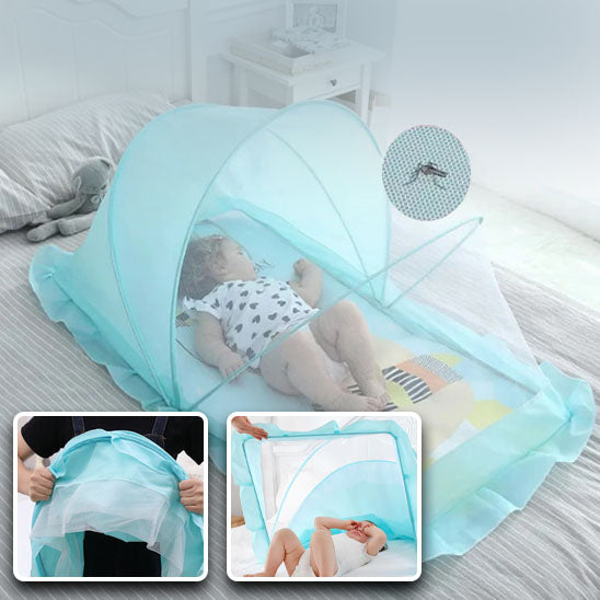 Moustiquaire lit bébé bleue