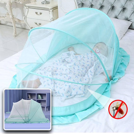 Moustiquaire lit bébé bleue