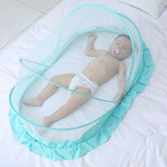 Moustiquaire lit bébé bleue