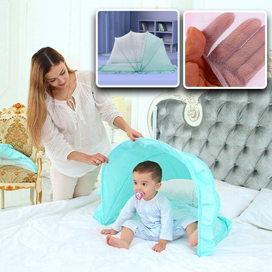 Moustiquaire lit bébé bleue