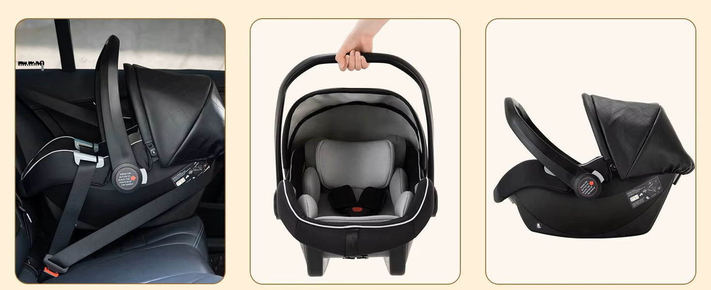 Poussette bébé 3 en 1 noir